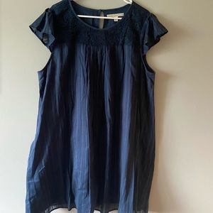 Blue ruffle sleeve dress